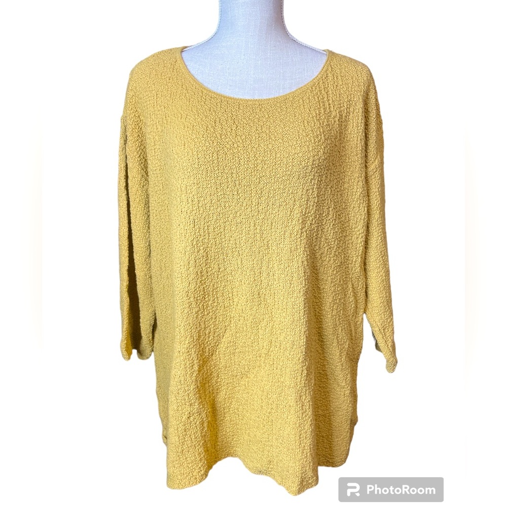 United States Sweaters Yellow Textured Knit Sweater
